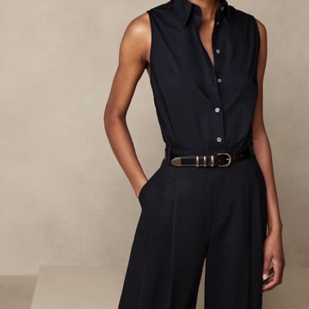 New w Tag: Banana Republic Montagne Leather Belt. Black.